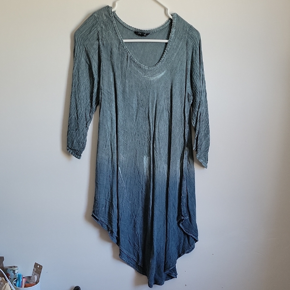 Stylish Asymmetrical Blue Tunic
